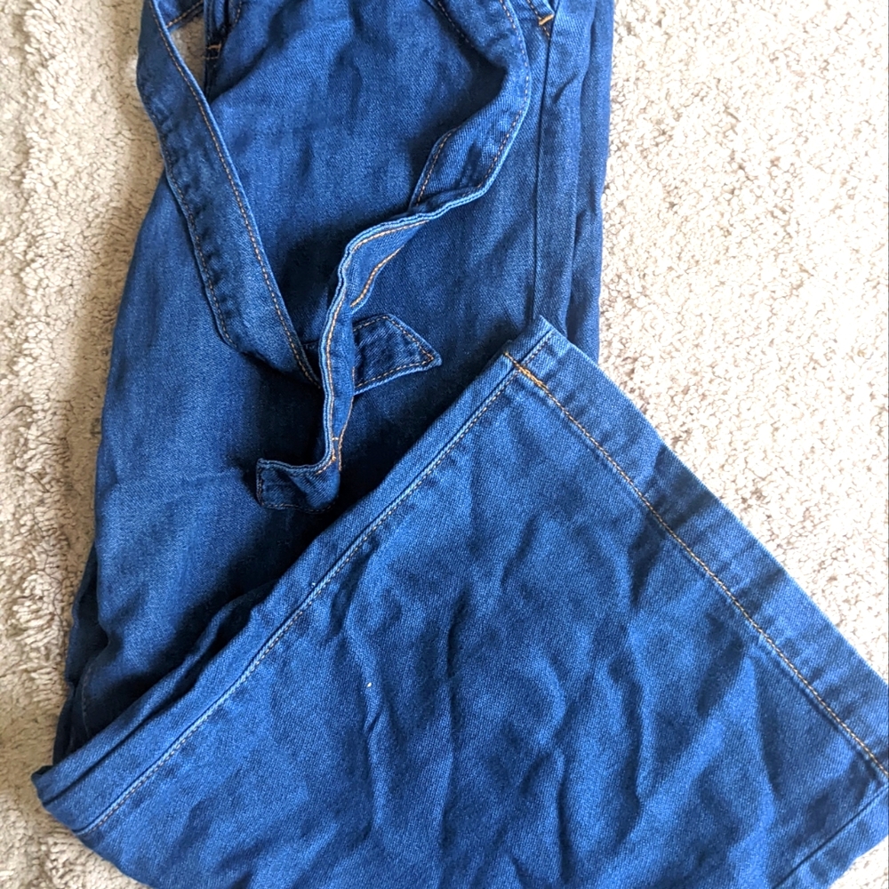 Banana republic factory high rise wide leg jeans with tie new petite 0